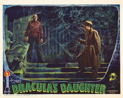 Draculas Daughter-1936 White Modern Wood Framed Art Print with Double Matting by Vintage Hollywood Archive