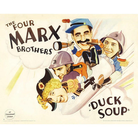 Duck Soup-1933 White Modern Wood Framed Art Print by Vintage Hollywood Archive