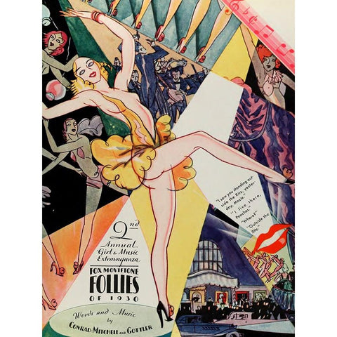 Fox Movietone Follies-1929 Black Modern Wood Framed Art Print with Double Matting by Vintage Hollywood Archive