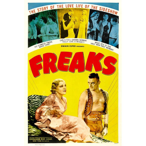 Freaks-1932 Black Modern Wood Framed Art Print by Vintage Hollywood Archive