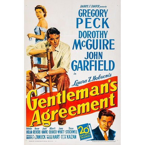 Gentlemans Agreement-1947 Gold Ornate Wood Framed Art Print with Double Matting by Vintage Hollywood Archive