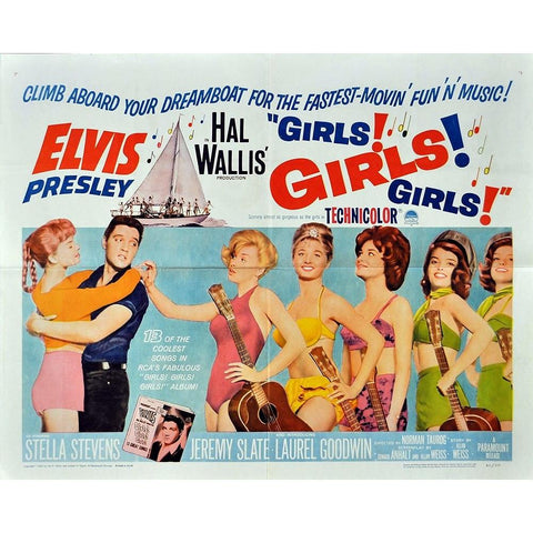 Girls! Girls! Girls!-1962 Black Modern Wood Framed Art Print with Double Matting by Vintage Hollywood Archive