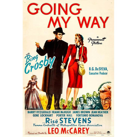 Going my Way-1944 White Modern Wood Framed Art Print by Vintage Hollywood Archive