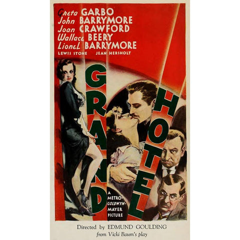 Grand Hotel-1932 Black Modern Wood Framed Art Print with Double Matting by Vintage Hollywood Archive