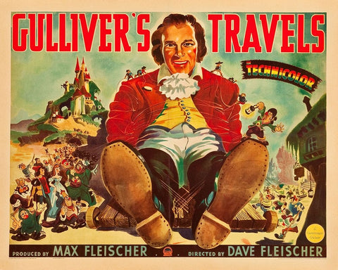 Gullivers Travels-1939 White Modern Wood Framed Art Print with Double Matting by Vintage Hollywood Archive