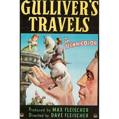 Gullivers Travels-1939 White Modern Wood Framed Art Print by Vintage Hollywood Archive