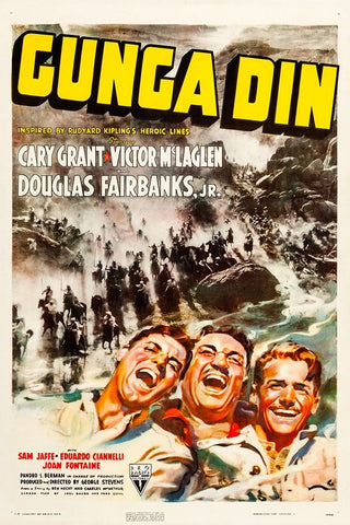 Gunga Din-1938 White Modern Wood Framed Art Print with Double Matting by Vintage Hollywood Archive