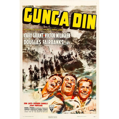 Gunga Din-1938 White Modern Wood Framed Art Print by Vintage Hollywood Archive