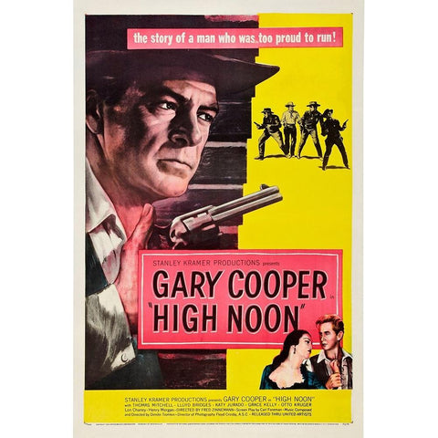 High Noon-1952 White Modern Wood Framed Art Print by Vintage Hollywood Archive