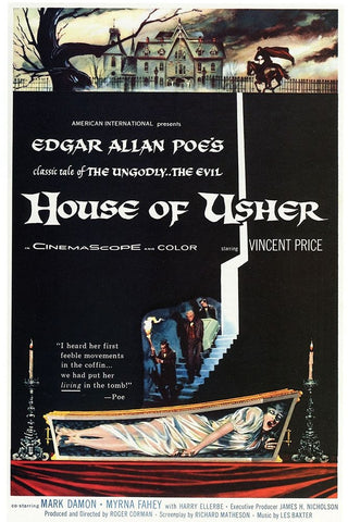 House of Usher-1960 Black Ornate Wood Framed Art Print with Double Matting by Vintage Hollywood Archive