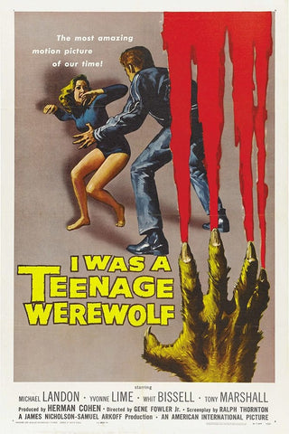 I Was a Teenage Werewolf-1957 White Modern Wood Framed Art Print with Double Matting by Vintage Hollywood Archive