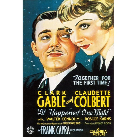 It Happened One Night Gold Ornate Wood Framed Art Print with Double Matting by Vintage Hollywood Archive