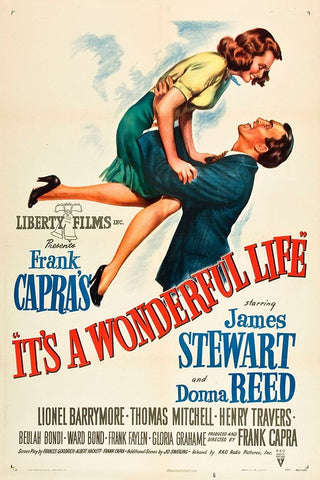 Its a Wonderful Life-1946 White Modern Wood Framed Art Print with Double Matting by Vintage Hollywood Archive