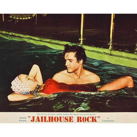 Jailhouse Rock-1957 Gold Ornate Wood Framed Art Print with Double Matting by Vintage Hollywood Archive