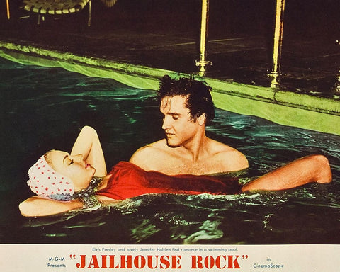 Jailhouse Rock-1957 Black Ornate Wood Framed Art Print with Double Matting by Vintage Hollywood Archive