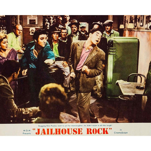 Jailhouse Rock-1957 White Modern Wood Framed Art Print by Vintage Hollywood Archive