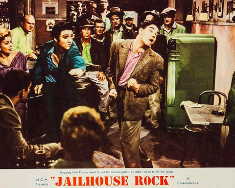 Jailhouse Rock-1957 Black Ornate Wood Framed Art Print with Double Matting by Vintage Hollywood Archive