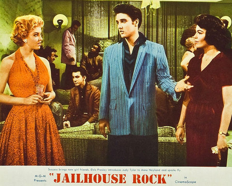 Jailhouse Rock-1957 Black Ornate Wood Framed Art Print with Double Matting by Vintage Hollywood Archive