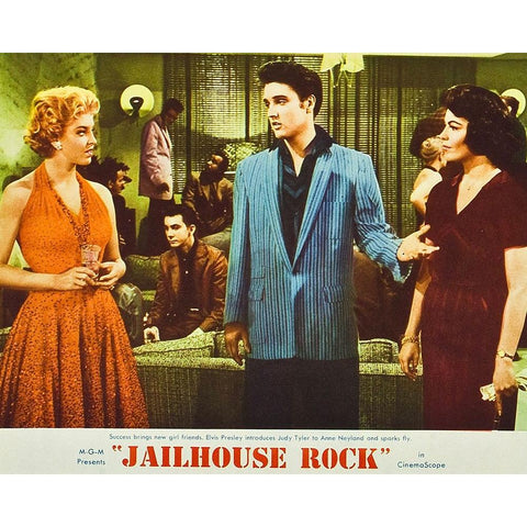 Jailhouse Rock-1957 White Modern Wood Framed Art Print by Vintage Hollywood Archive