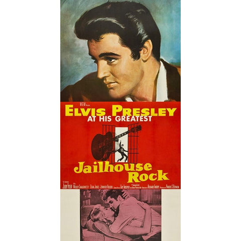 Jailhouse Rock-1957 Black Modern Wood Framed Art Print with Double Matting by Vintage Hollywood Archive