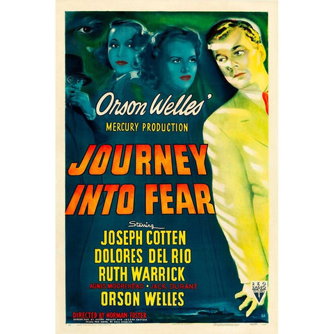 Journey into Fear-1942 White Modern Wood Framed Art Print by Vintage Hollywood Archive