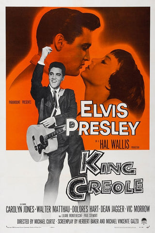 King Creole White Modern Wood Framed Art Print with Double Matting by Vintage Hollywood Archive