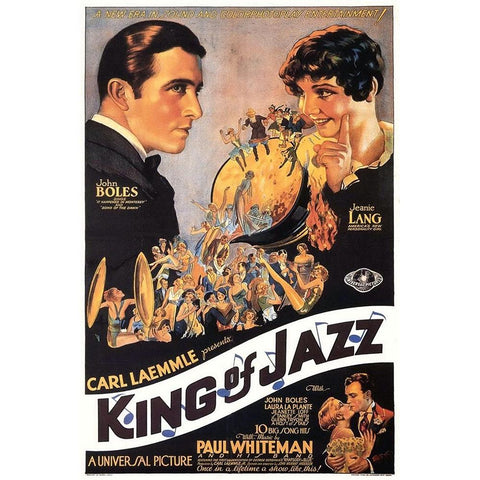 King of Jazz-1930 Black Modern Wood Framed Art Print by Vintage Hollywood Archive