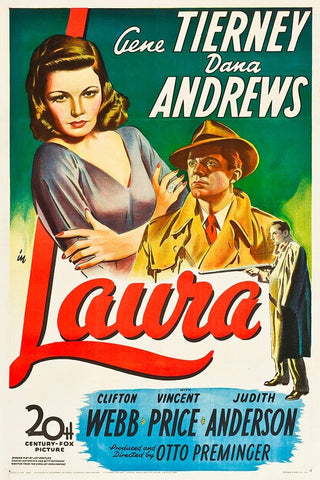 Laura-1944 Black Ornate Wood Framed Art Print with Double Matting by Vintage Hollywood Archive