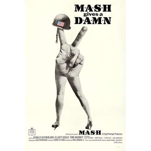 M A S H-1970 Black Modern Wood Framed Art Print with Double Matting by Vintage Hollywood Archive