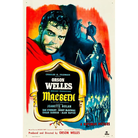 Macbeth-1948 White Modern Wood Framed Art Print by Vintage Hollywood Archive