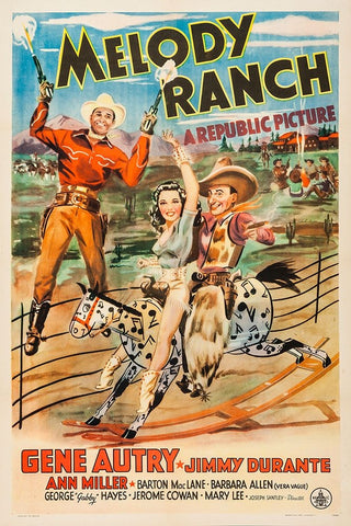 Melody Ranch-1940 White Modern Wood Framed Art Print with Double Matting by Vintage Hollywood Archive