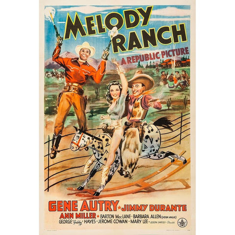 Melody Ranch-1940 White Modern Wood Framed Art Print by Vintage Hollywood Archive