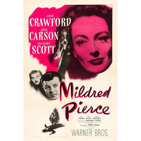 Mildred Pierce-1945 White Modern Wood Framed Art Print by Vintage Hollywood Archive