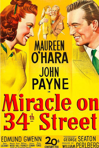 Miracle on 34th Street-1947 Black Ornate Wood Framed Art Print with Double Matting by Vintage Hollywood Archive