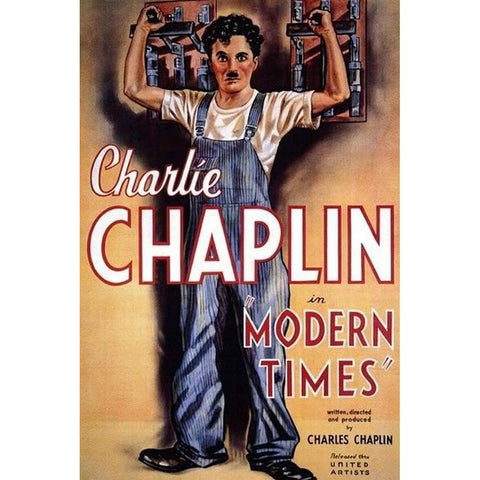 Modern Times Black Modern Wood Framed Art Print with Double Matting by Vintage Hollywood Archive