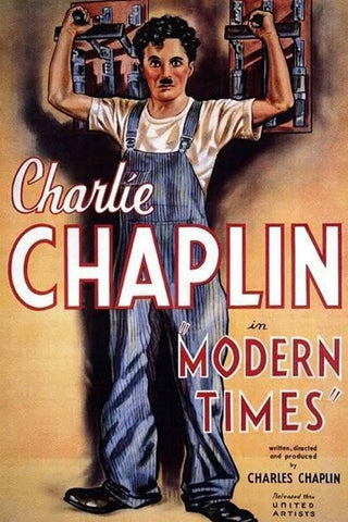 Modern Times White Modern Wood Framed Art Print with Double Matting by Vintage Hollywood Archive