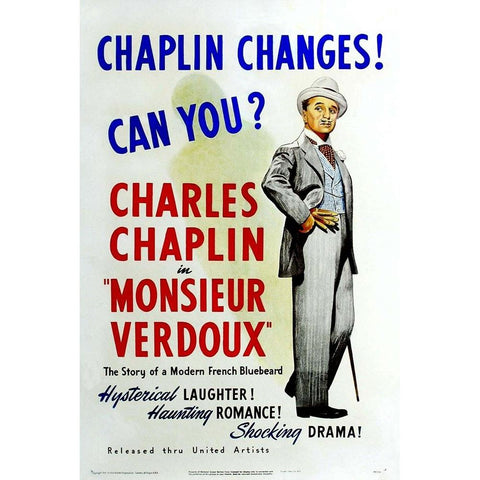 Monsieur Verdoux White Modern Wood Framed Art Print by Vintage Hollywood Archive