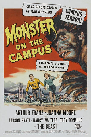 Monster on the Campus White Modern Wood Framed Art Print with Double Matting by Vintage Hollywood Archive