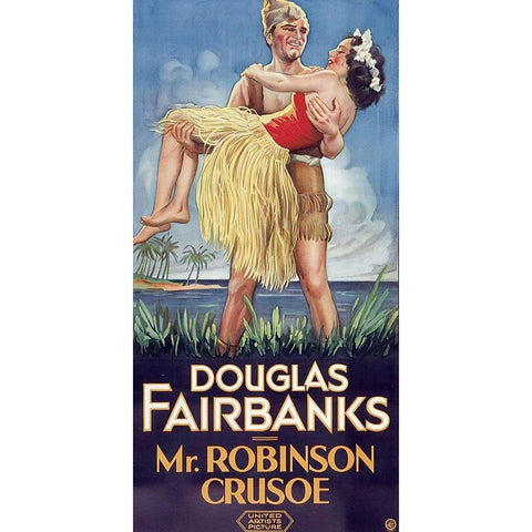 Mr Robinson Crusoe-1932 White Modern Wood Framed Art Print by Vintage Hollywood Archive