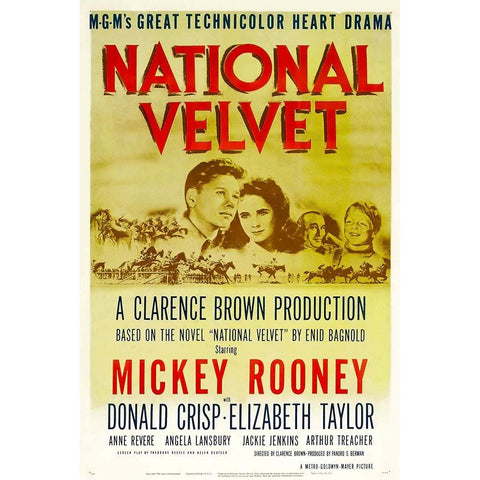 National Velvet-1944 White Modern Wood Framed Art Print by Vintage Hollywood Archive