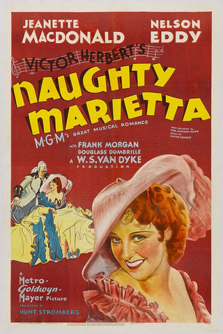 Naughty Marietta-1944 White Modern Wood Framed Art Print with Double Matting by Vintage Hollywood Archive