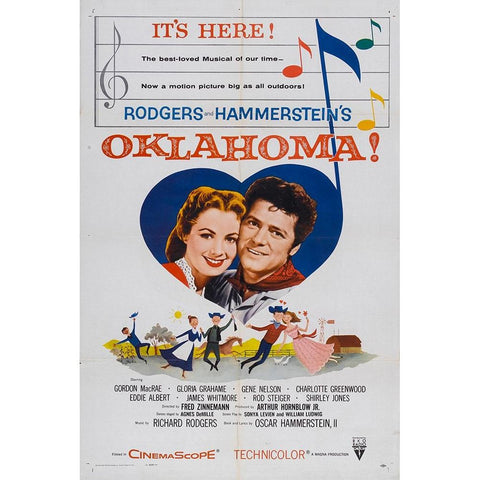 Oklahoma!-1956 White Modern Wood Framed Art Print by Vintage Hollywood Archive