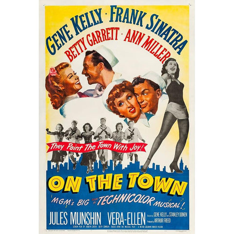 On the Town-1949 White Modern Wood Framed Art Print by Vintage Hollywood Archive