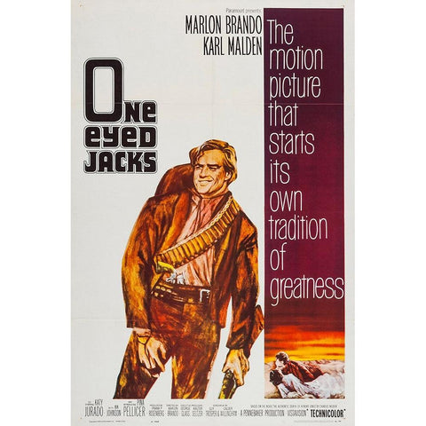 One-Eyed Jacks-1959 White Modern Wood Framed Art Print by Vintage Hollywood Archive