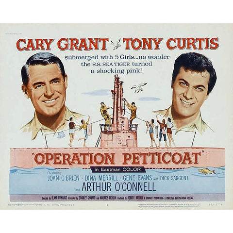 Operation Petticoat Black Modern Wood Framed Art Print with Double Matting by Vintage Hollywood Archive