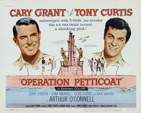 Operation Petticoat Black Ornate Wood Framed Art Print with Double Matting by Vintage Hollywood Archive