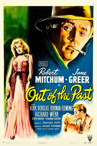 Out of the Past-1947 Black Ornate Wood Framed Art Print with Double Matting by Vintage Hollywood Archive