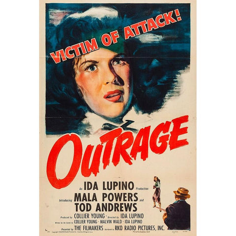 Outrage-1950 White Modern Wood Framed Art Print by Vintage Hollywood Archive