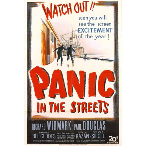 Panic in the Streets-1950 Gold Ornate Wood Framed Art Print with Double Matting by Vintage Hollywood Archive