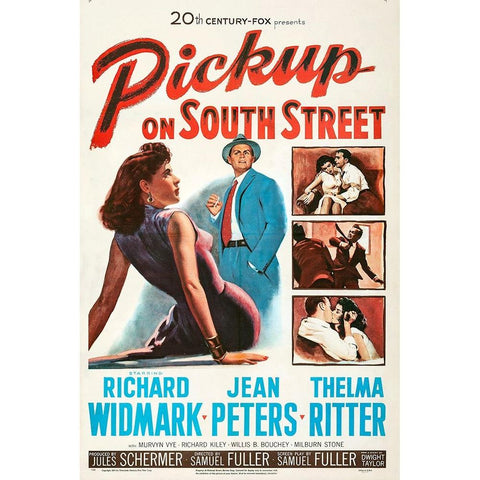 Pickup on South Street-1953 White Modern Wood Framed Art Print by Vintage Hollywood Archive